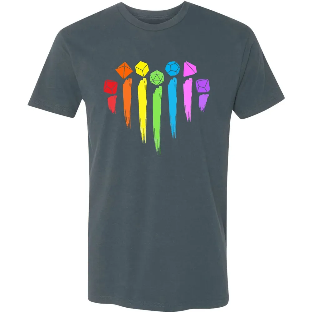 Dice Rainbow Heart Shape Premium Unisex T-shirt - 14