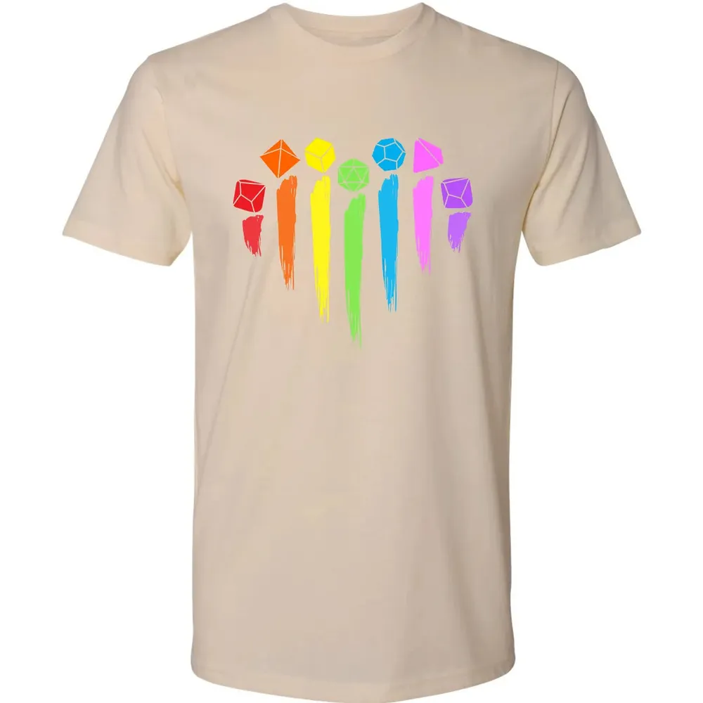 Dice Rainbow Heart Shape Premium Unisex T-shirt - 13