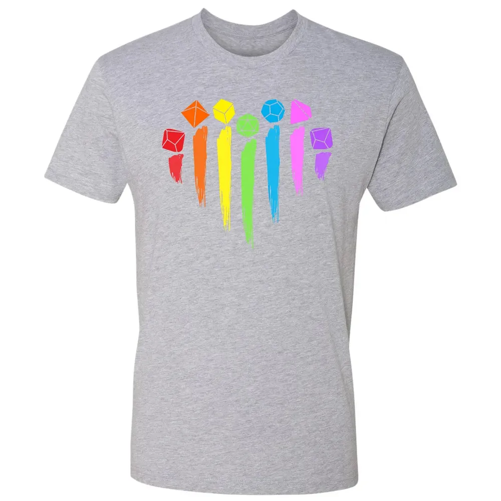 Dice Rainbow Heart Shape Premium Unisex T-shirt - 9