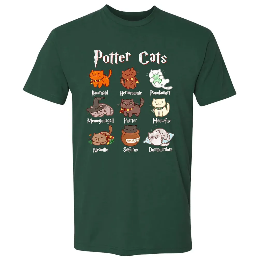 Potter Cats Cute Harry Pawter Kitten Gifts for Cat Lover Premium Unisex T-shirt - 12