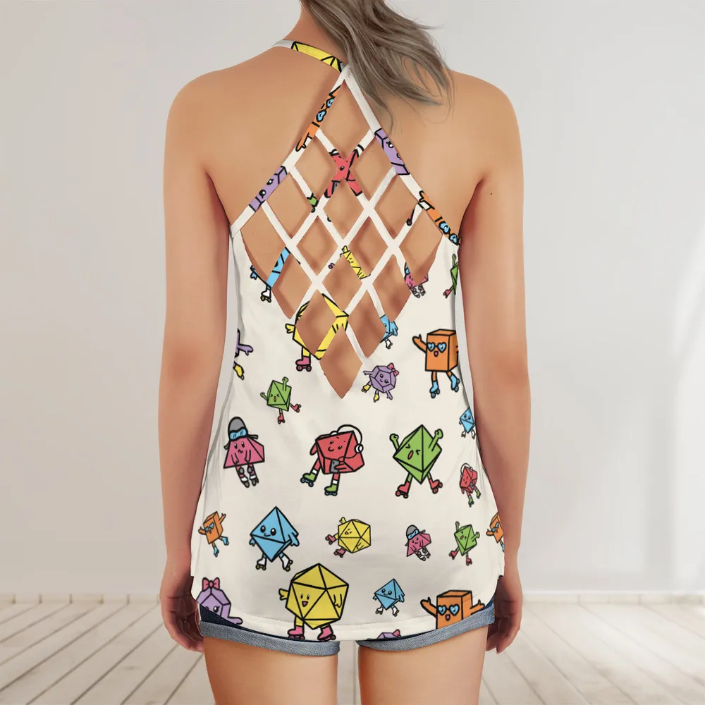Rollerskating Dice Criss Cross Tank Top - 3