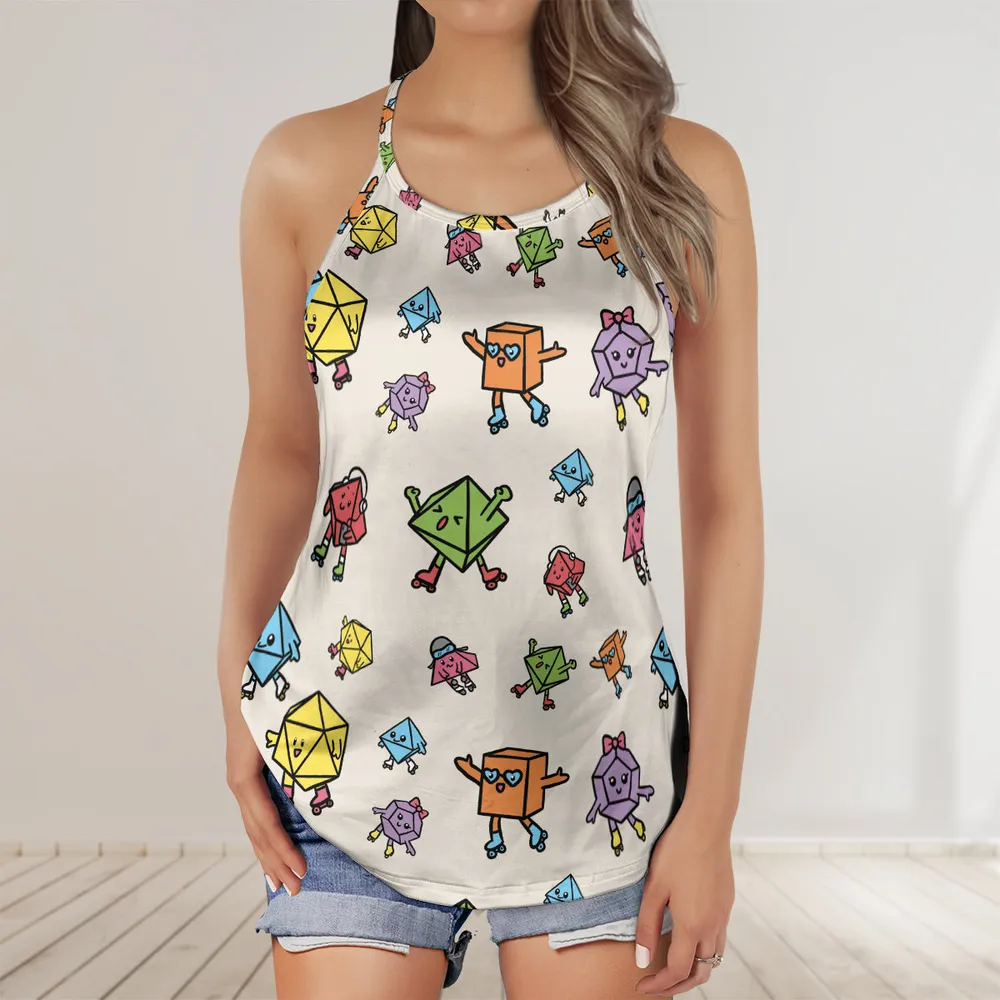Rollerskating Dice Criss Cross Tank Top - 2