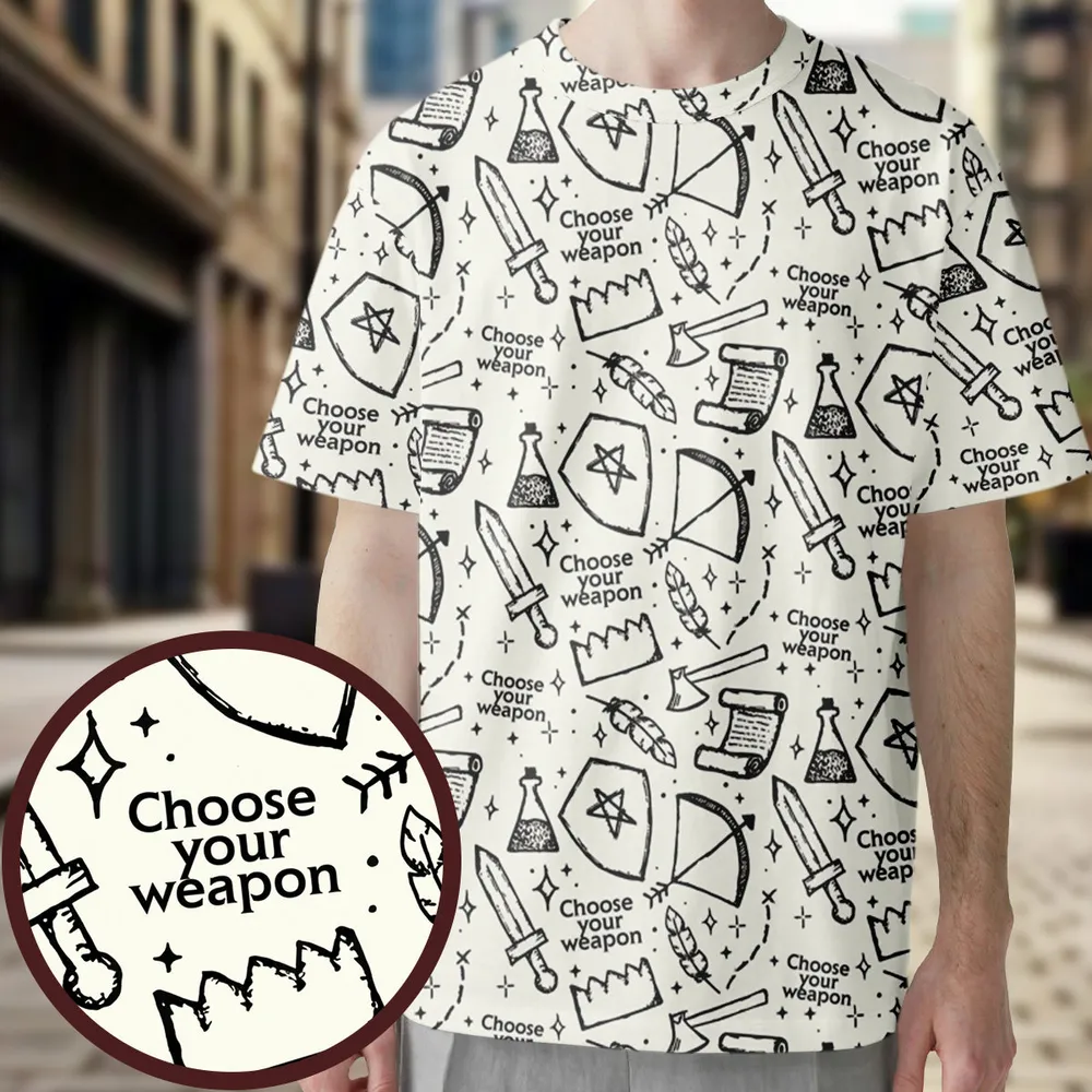 Choose Your Weapon All-Over Print Unisex T-Shirt - 1