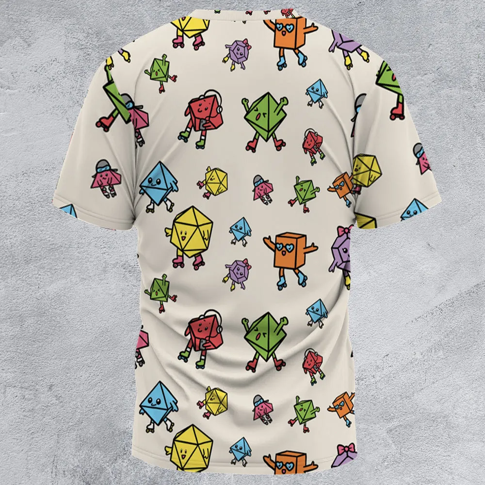 Rollerskating Dice All-Over Print Unisex T-Shirt - 3