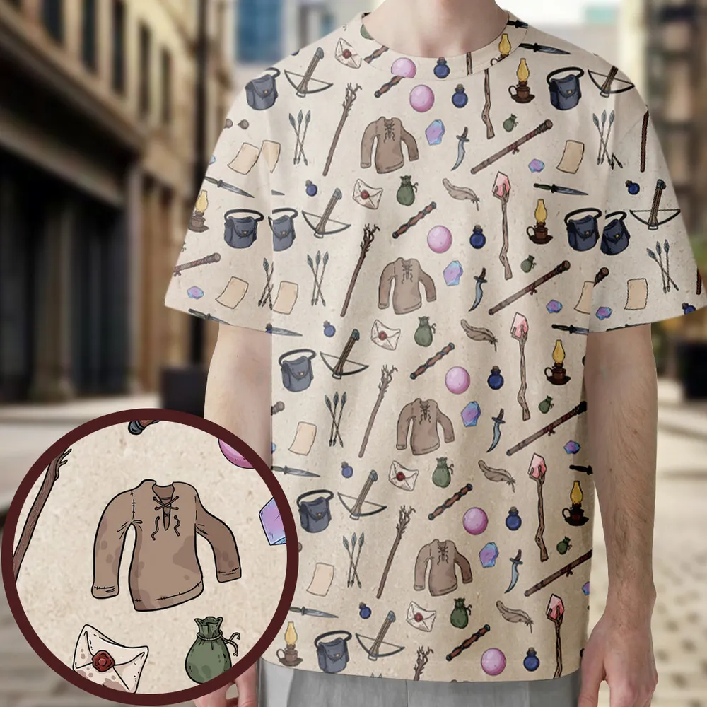 Sorcerer's Inventory All-Over Print Unisex T-Shirt - 1