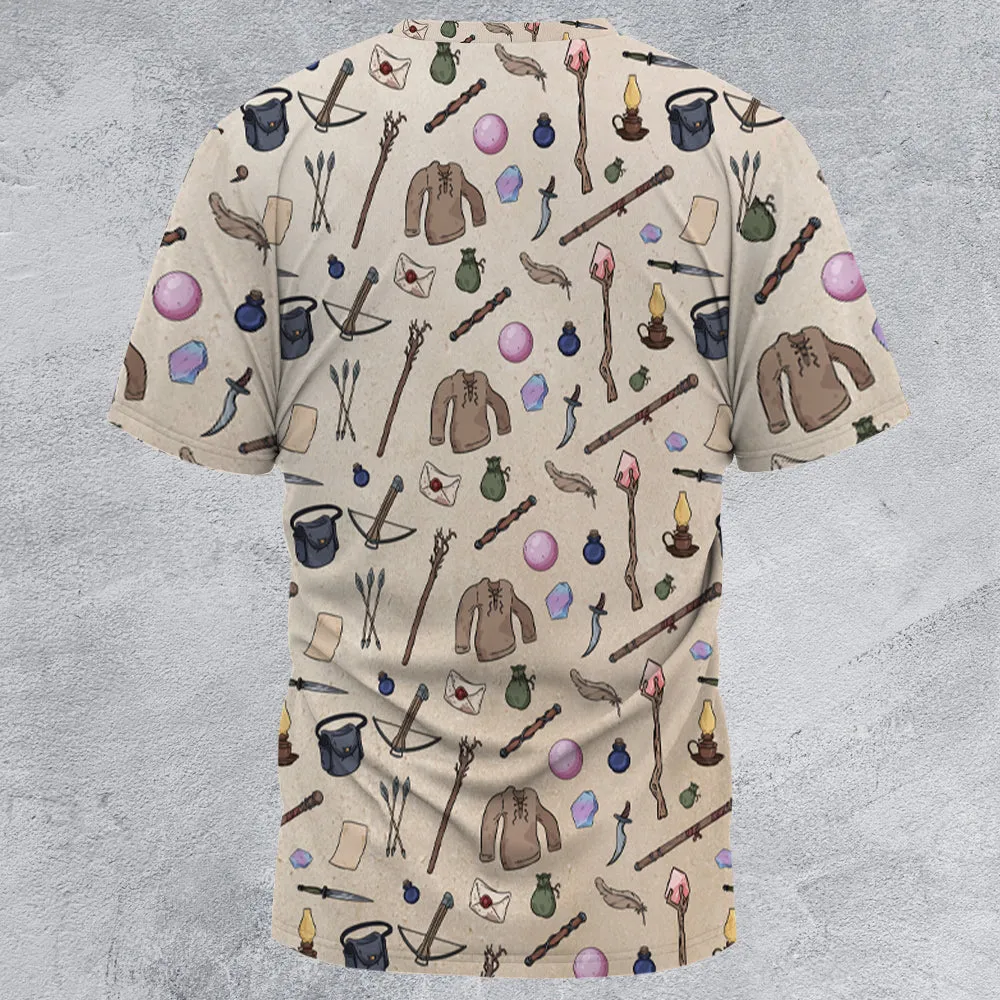 Sorcerer's Inventory All-Over Print Unisex T-Shirt - 3