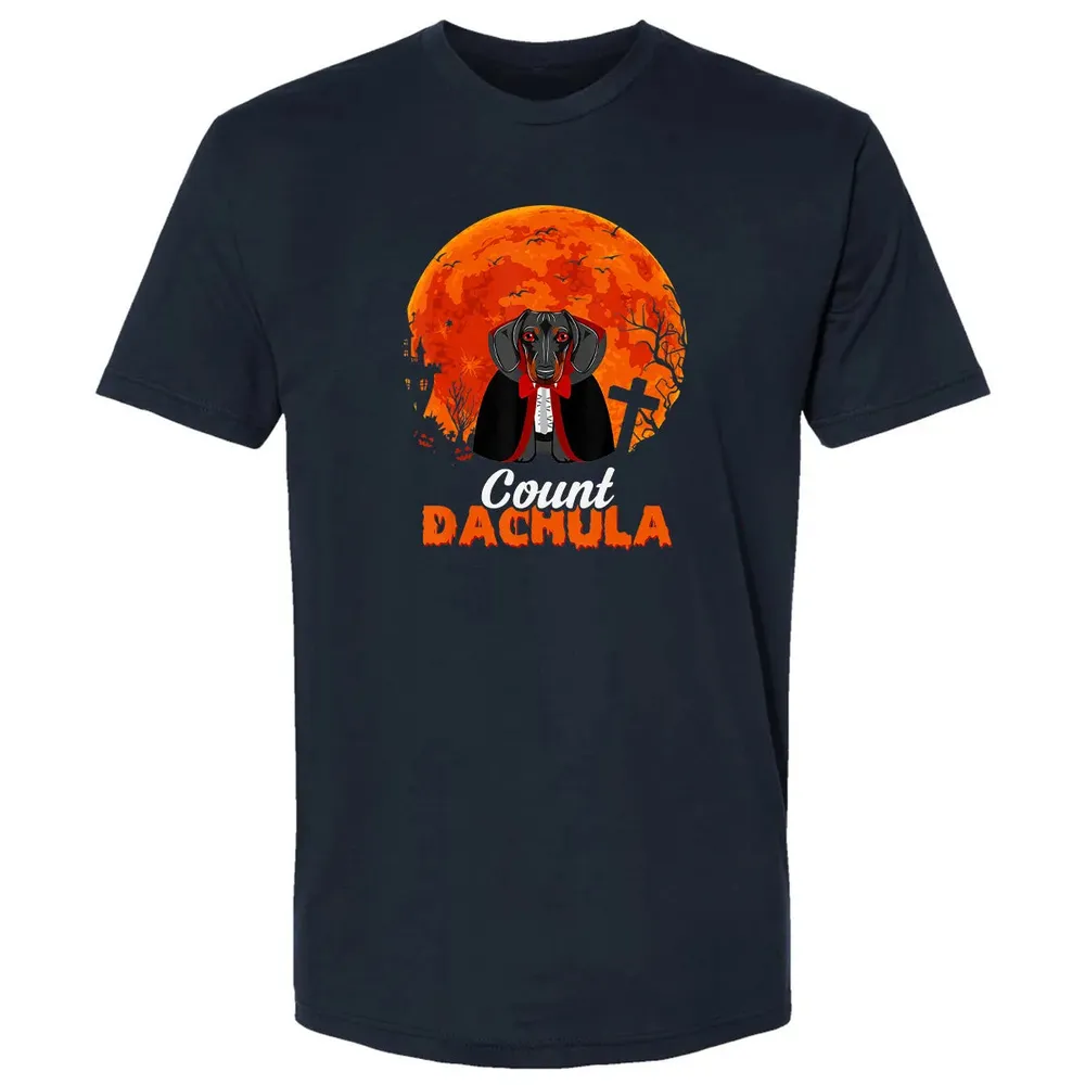 Count Dachula   Dachshund Halloween Gift For Men Women Premium Unisex T-shirt - 2