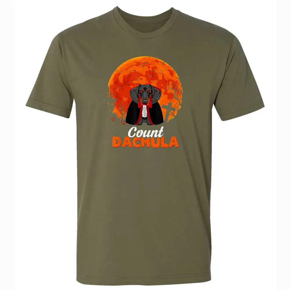 Count Dachula   Dachshund Halloween Gift For Men Women Premium Unisex T-shirt - 5
