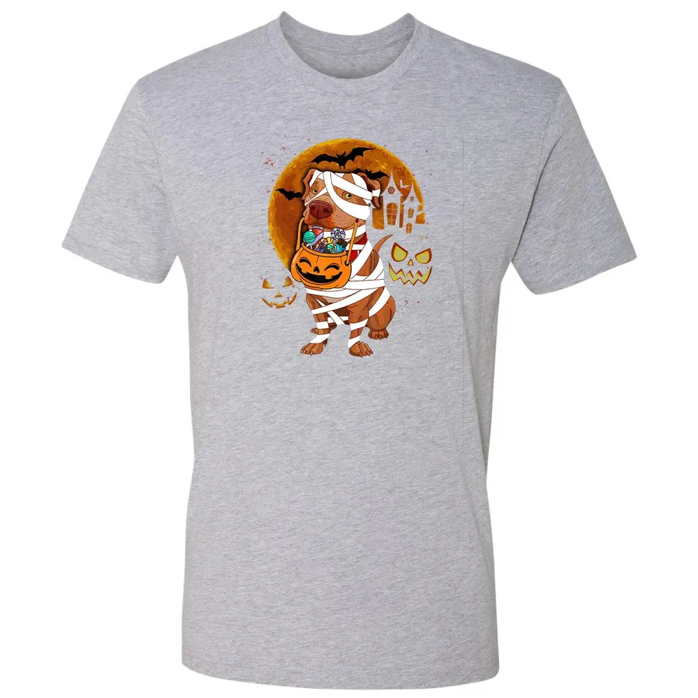 Funny Pitbull Halloween Mummy Boo Dog Premium Unisex T-shirt - 9