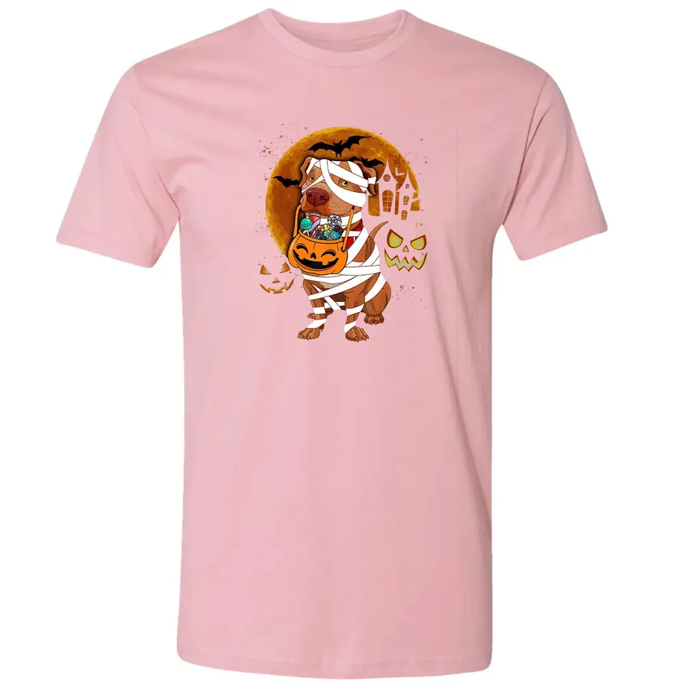 Funny Pitbull Halloween Mummy Boo Dog Premium Unisex T-shirt - 3