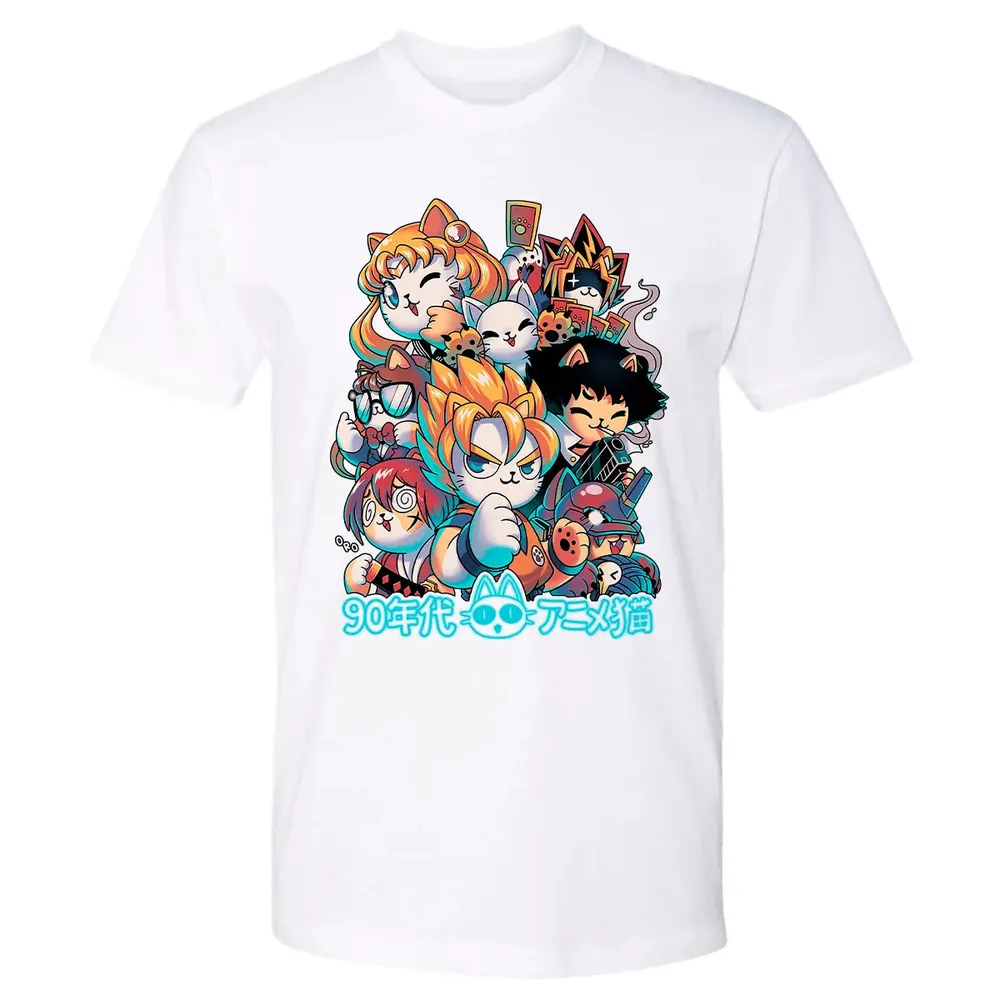 90s Anime Neko Premium Unisex T-shirt - 4