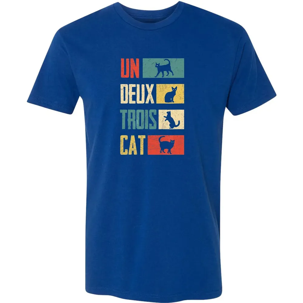 Cas Un Deux Trois Cat French Joke Vintage Cat Lover Premium Unisex T-shirt - 10