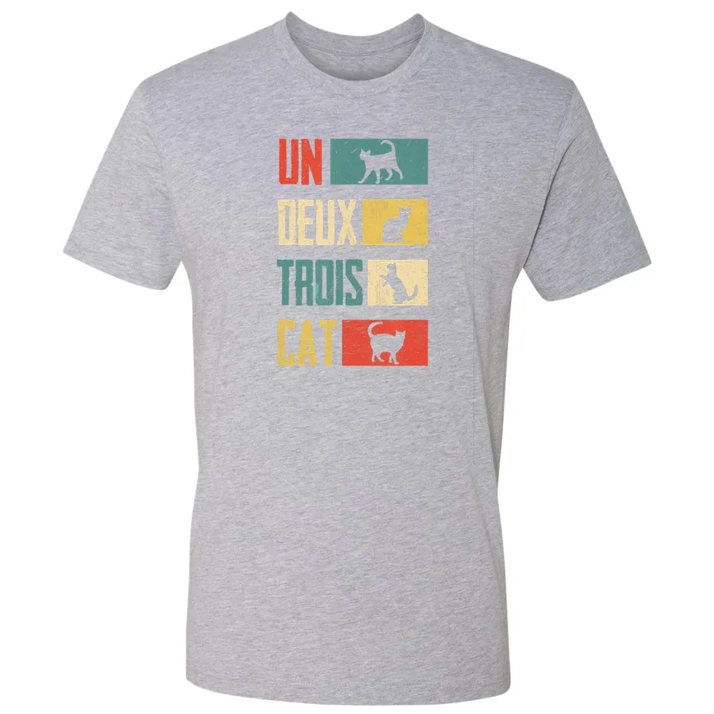 Cas Un Deux Trois Cat French Joke Vintage Cat Lover Premium Unisex T-shirt - 9