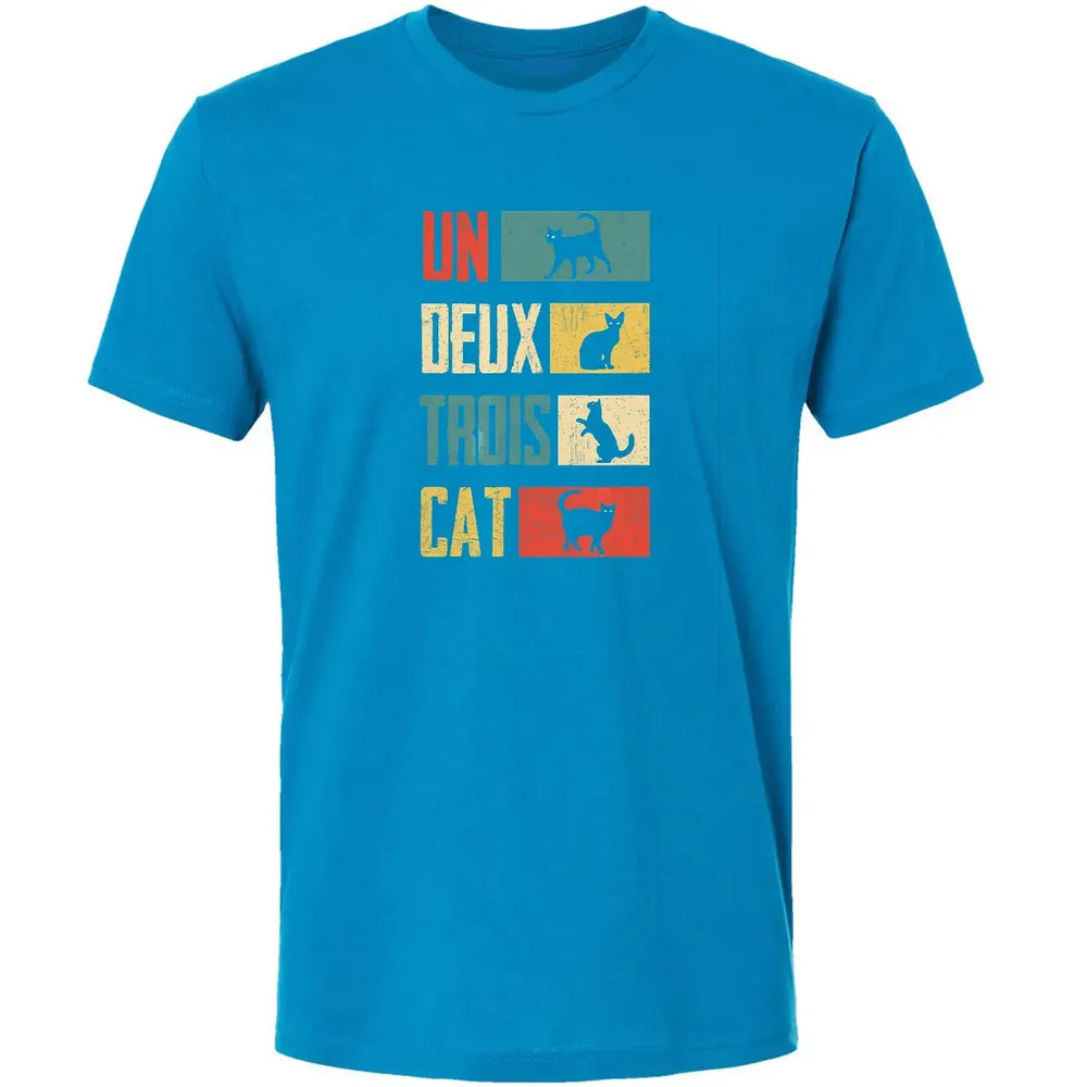 Cas Un Deux Trois Cat French Joke Vintage Cat Lover Premium Unisex T-shirt - 15