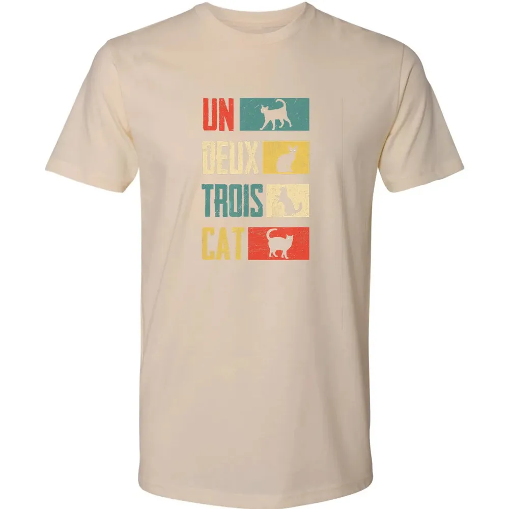 Cas Un Deux Trois Cat French Joke Vintage Cat Lover Premium Unisex T-shirt - 13