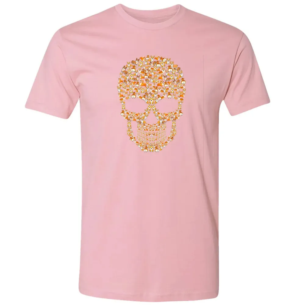Funny Corgi Skull Halloween  For Men Womans Premium Unisex T-shirt - 3