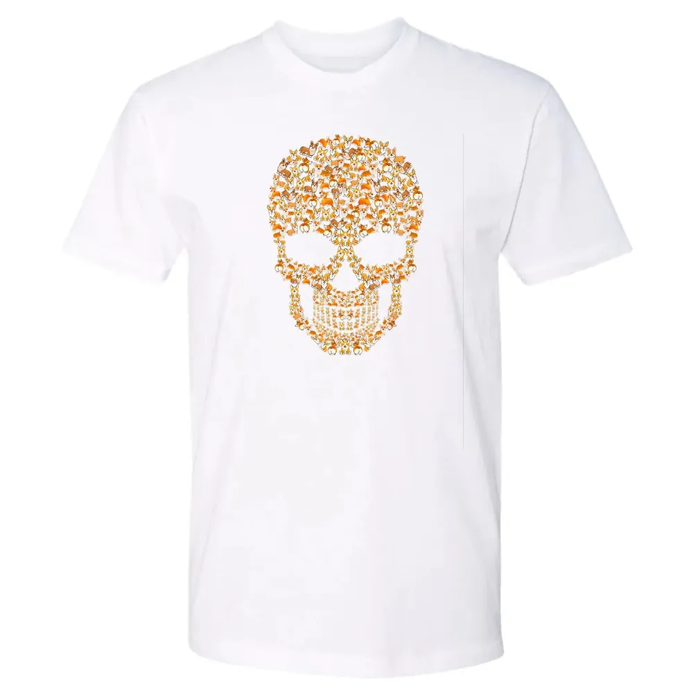 Funny Corgi Skull Halloween  For Men Womans Premium Unisex T-shirt - 4