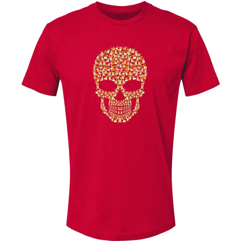 Funny Corgi Skull Halloween  For Men Womans Premium Unisex T-shirt - 6
