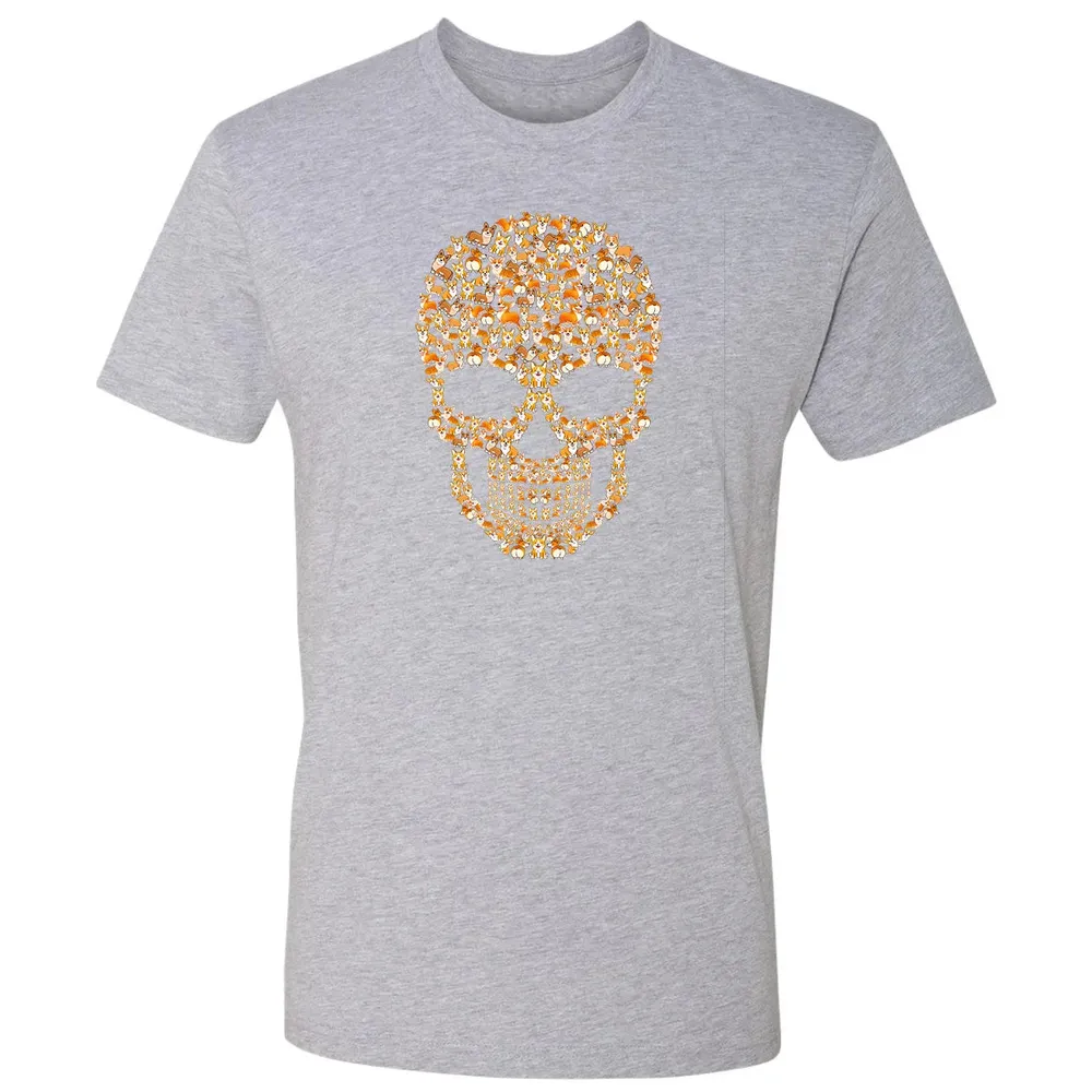 Funny Corgi Skull Halloween  For Men Womans Premium Unisex T-shirt - 9
