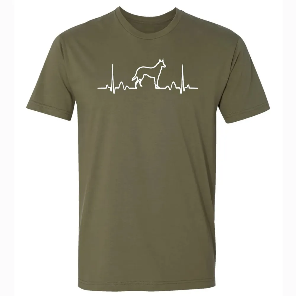 German Shepherd Dog Heartbeat Premium Unisex T-shirt - 5