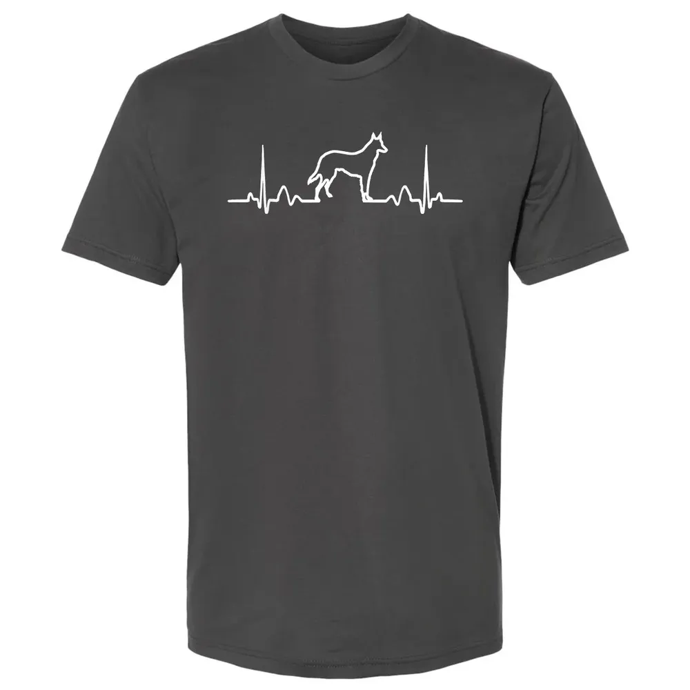 German Shepherd Dog Heartbeat Premium Unisex T-shirt - 8