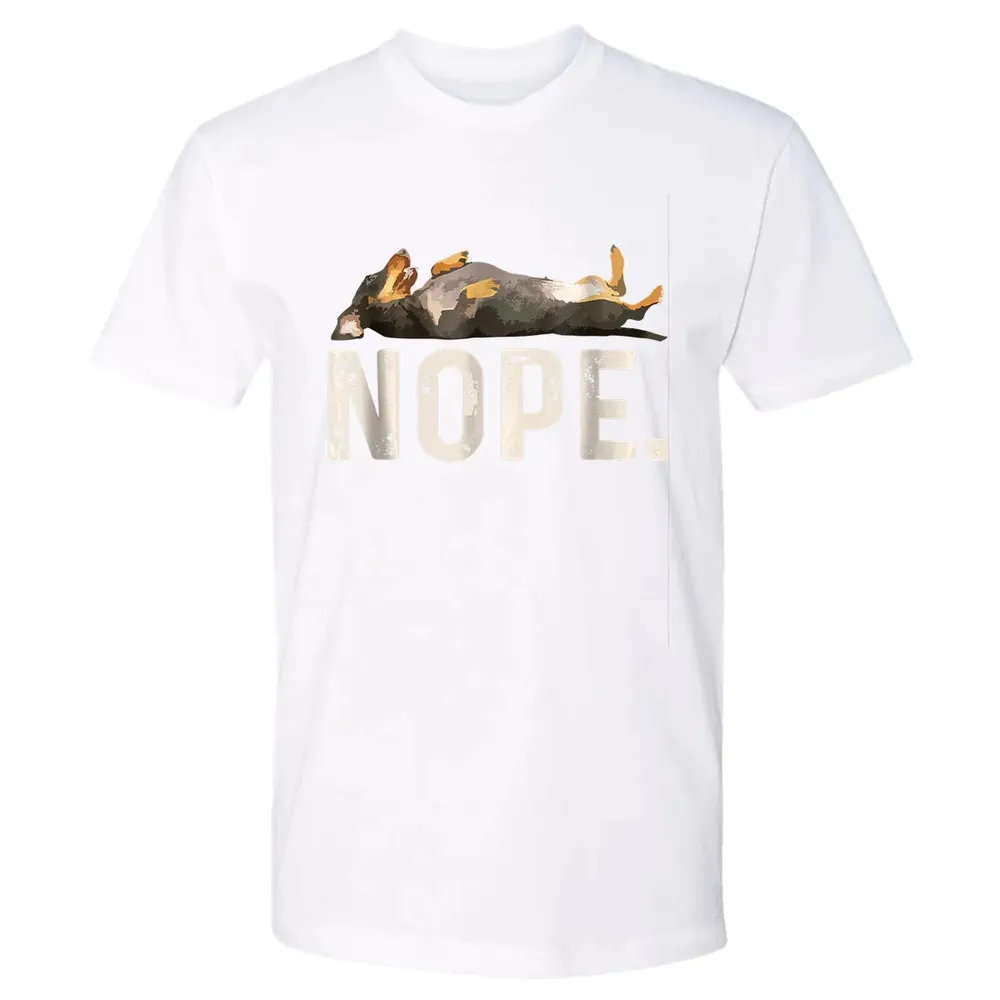 Nope Lazy Dachshund Premium Unisex T-shirt - 4