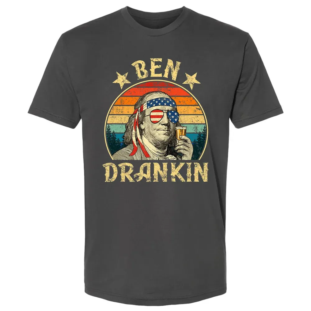 Ben Drankin Funny 4th of July Vintage Retro Premium Unisex T-shirt - 8