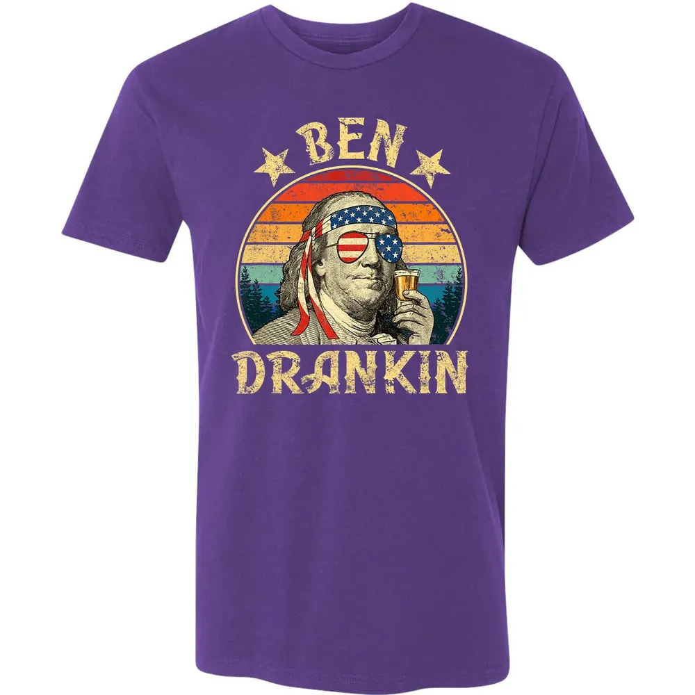 Ben Drankin Funny 4th of July Vintage Retro Premium Unisex T-shirt - 7