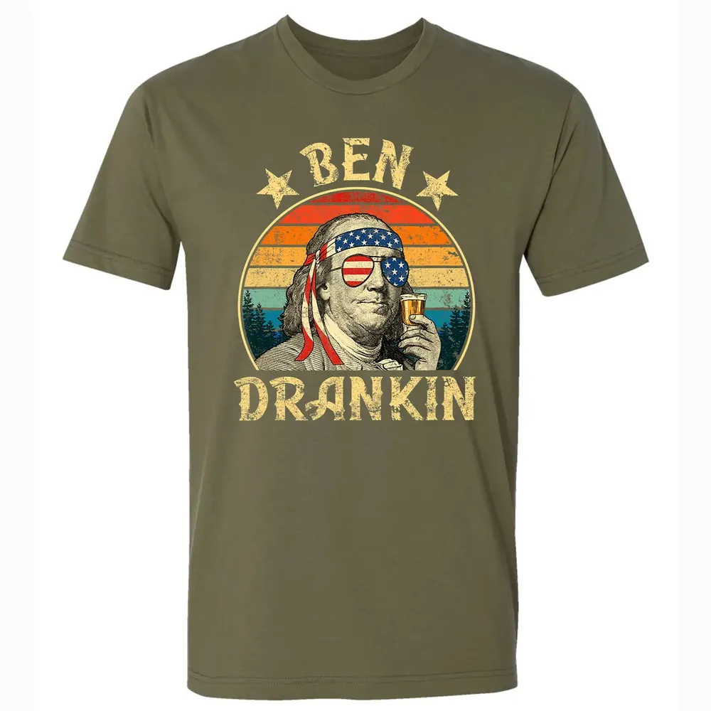 Ben Drankin Funny 4th of July Vintage Retro Premium Unisex T-shirt - 5