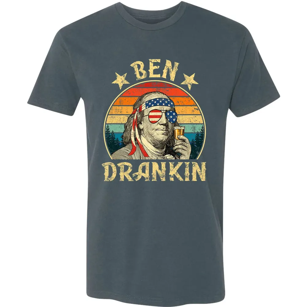 Ben Drankin Funny 4th of July Vintage Retro Premium Unisex T-shirt - 14