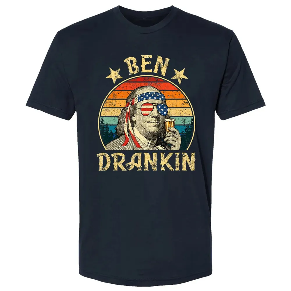 Ben Drankin Funny 4th of July Vintage Retro Premium Unisex T-shirt - 2
