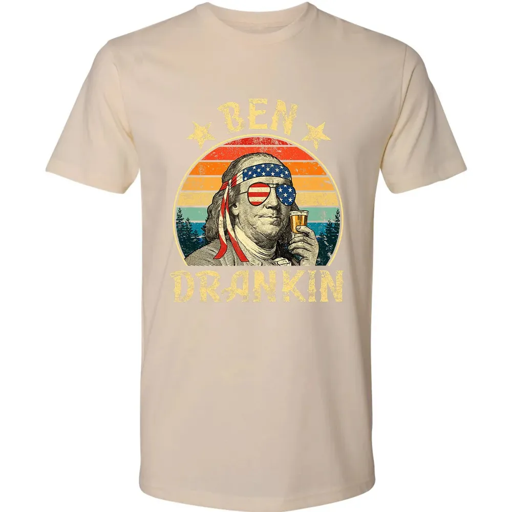 Ben Drankin Funny 4th of July Vintage Retro Premium Unisex T-shirt - 13