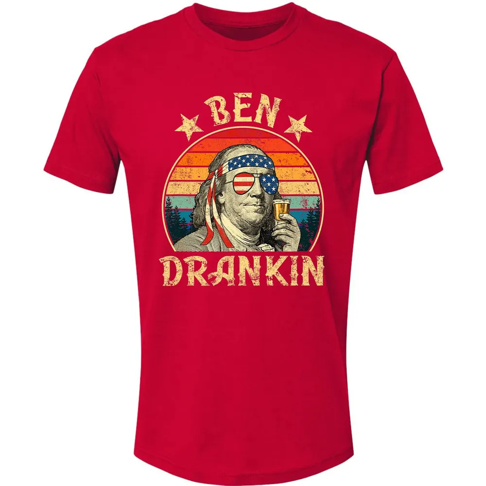 Ben Drankin Funny 4th of July Vintage Retro Premium Unisex T-shirt - 6