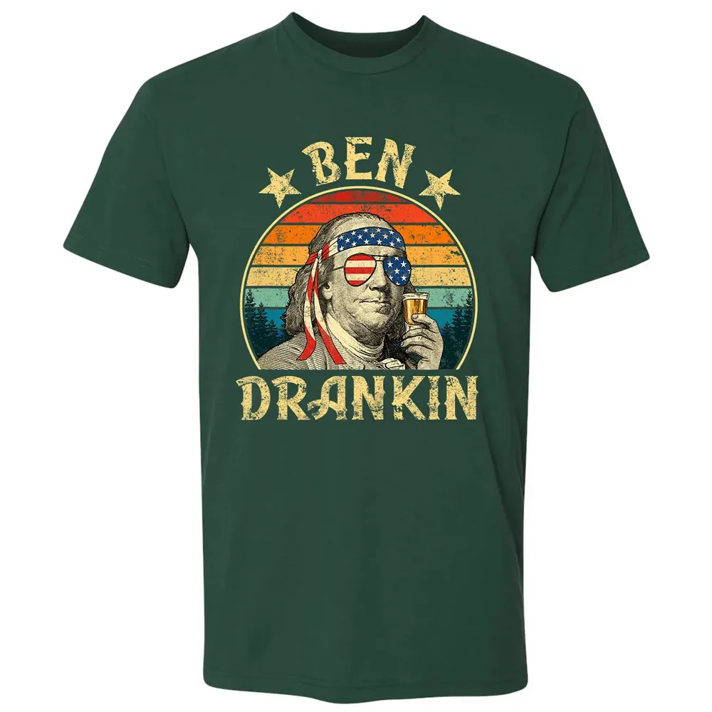 Ben Drankin Funny 4th of July Vintage Retro Premium Unisex T-shirt - 12