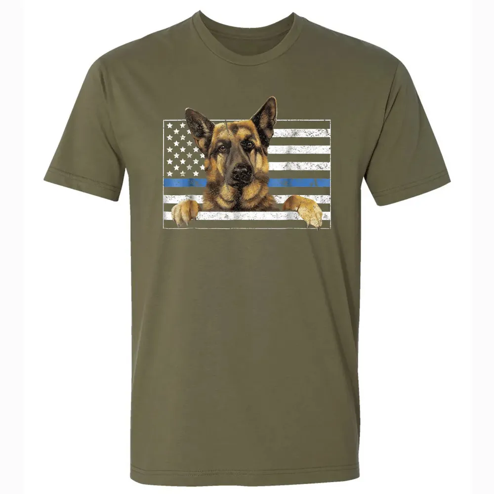 Thin Blue Line K9 German Shepherd T Dog Police Officer Premium Unisex T-shirt - 5
