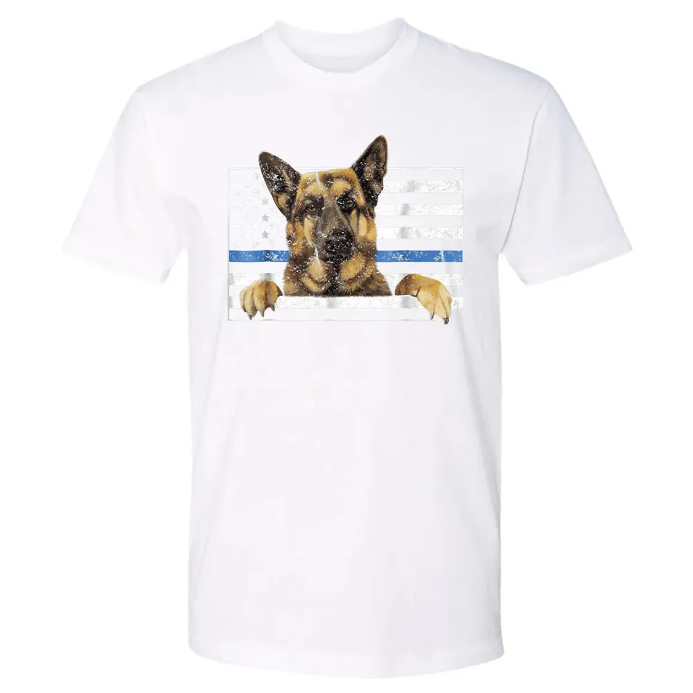 Thin Blue Line K9 German Shepherd T Dog Police Officer Premium Unisex T-shirt - 4