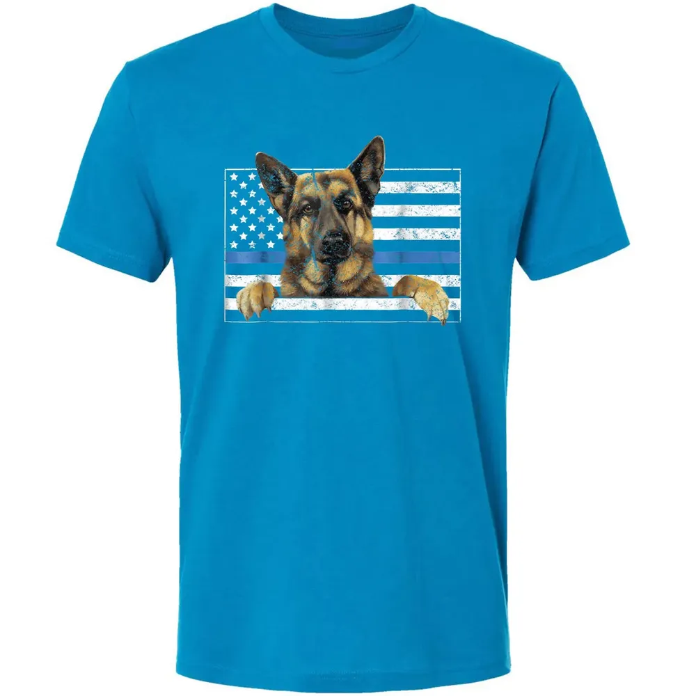 Thin Blue Line K9 German Shepherd T Dog Police Officer Premium Unisex T-shirt - 15
