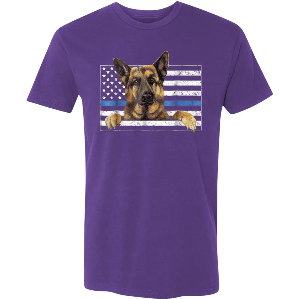 Thin Blue Line K9 German Shepherd T Dog Police Officer Premium Unisex T-shirt - 7