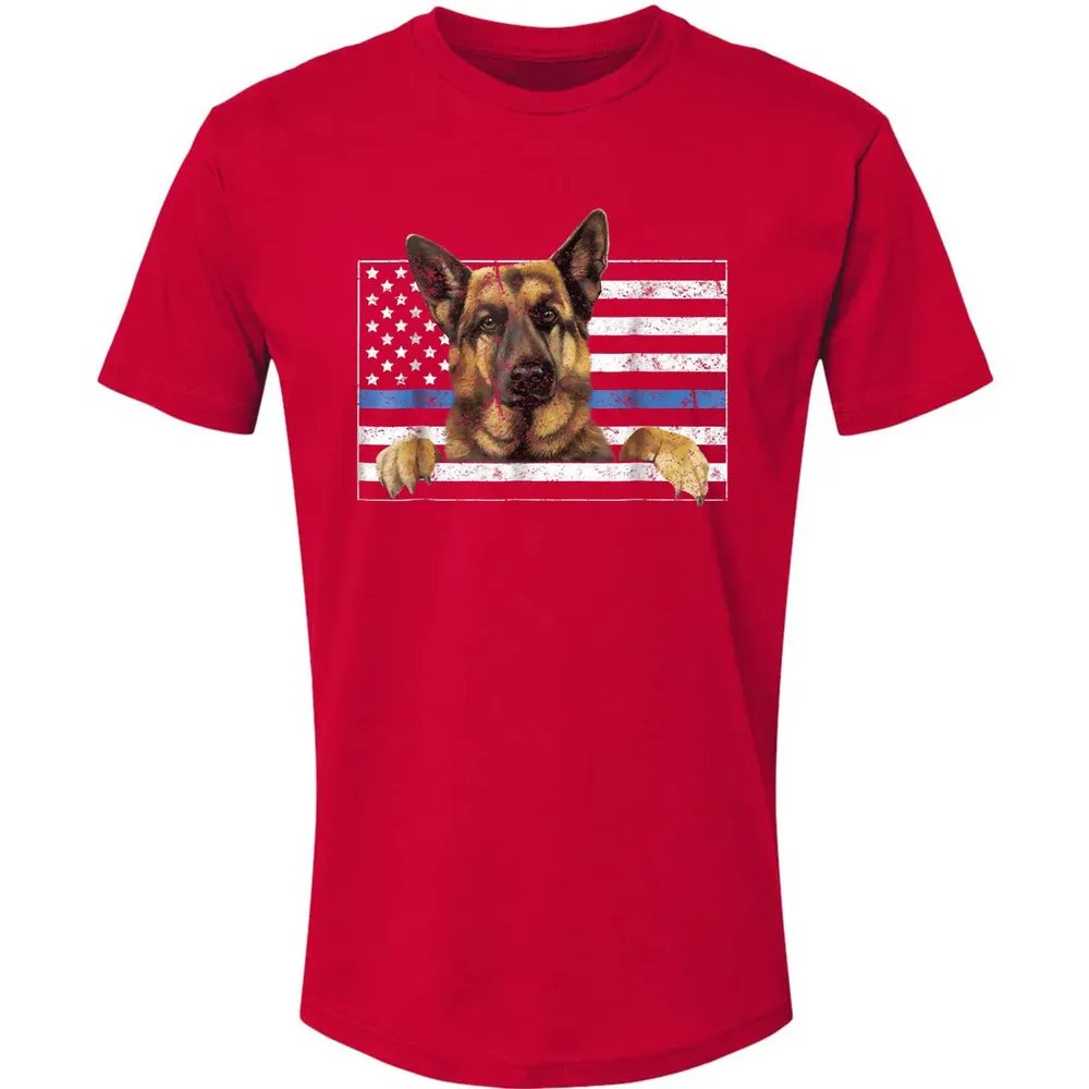 Thin Blue Line K9 German Shepherd T Dog Police Officer Premium Unisex T-shirt - 6