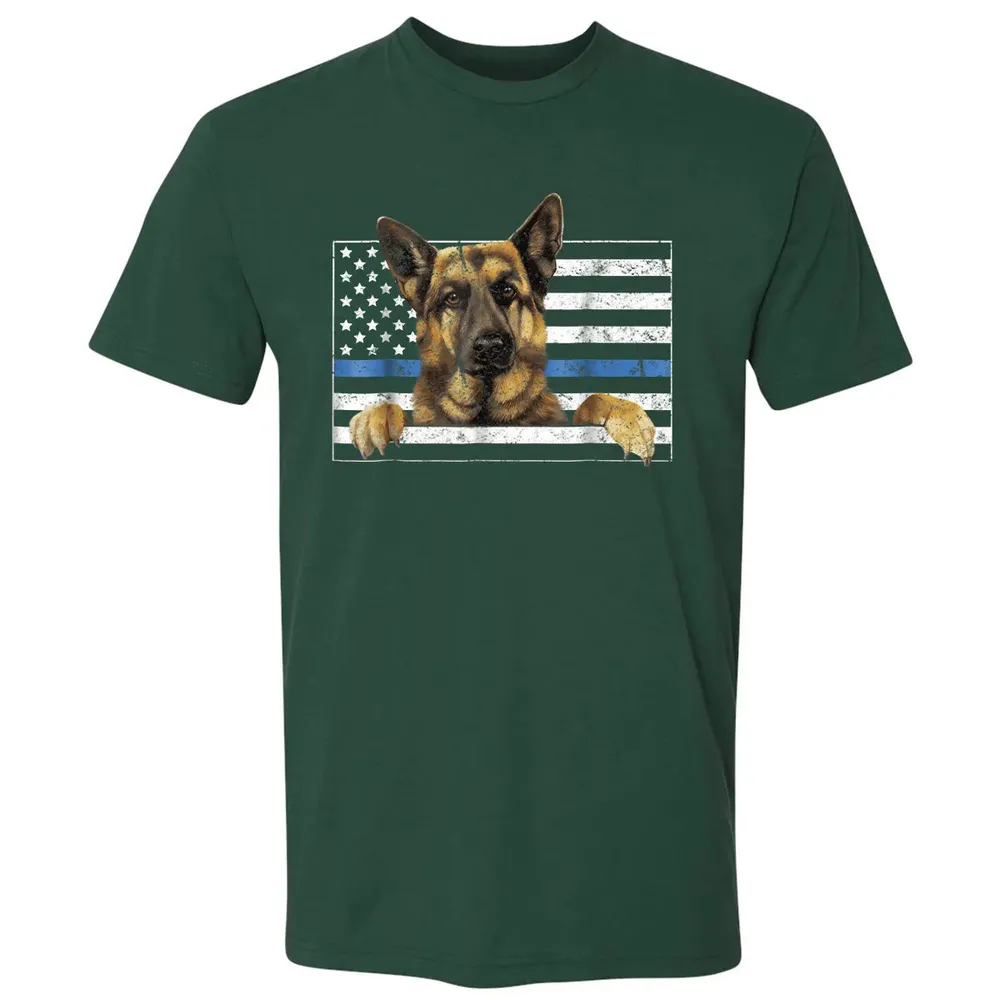 Thin Blue Line K9 German Shepherd T Dog Police Officer Premium Unisex T-shirt - 12