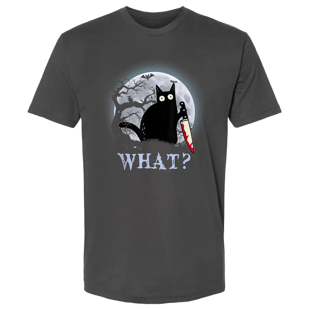 Cat What? Murderous Halloween Premium Unisex T-shirt - 8