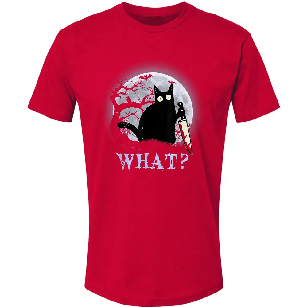 Cat What? Murderous Halloween Premium Unisex T-shirt - 6