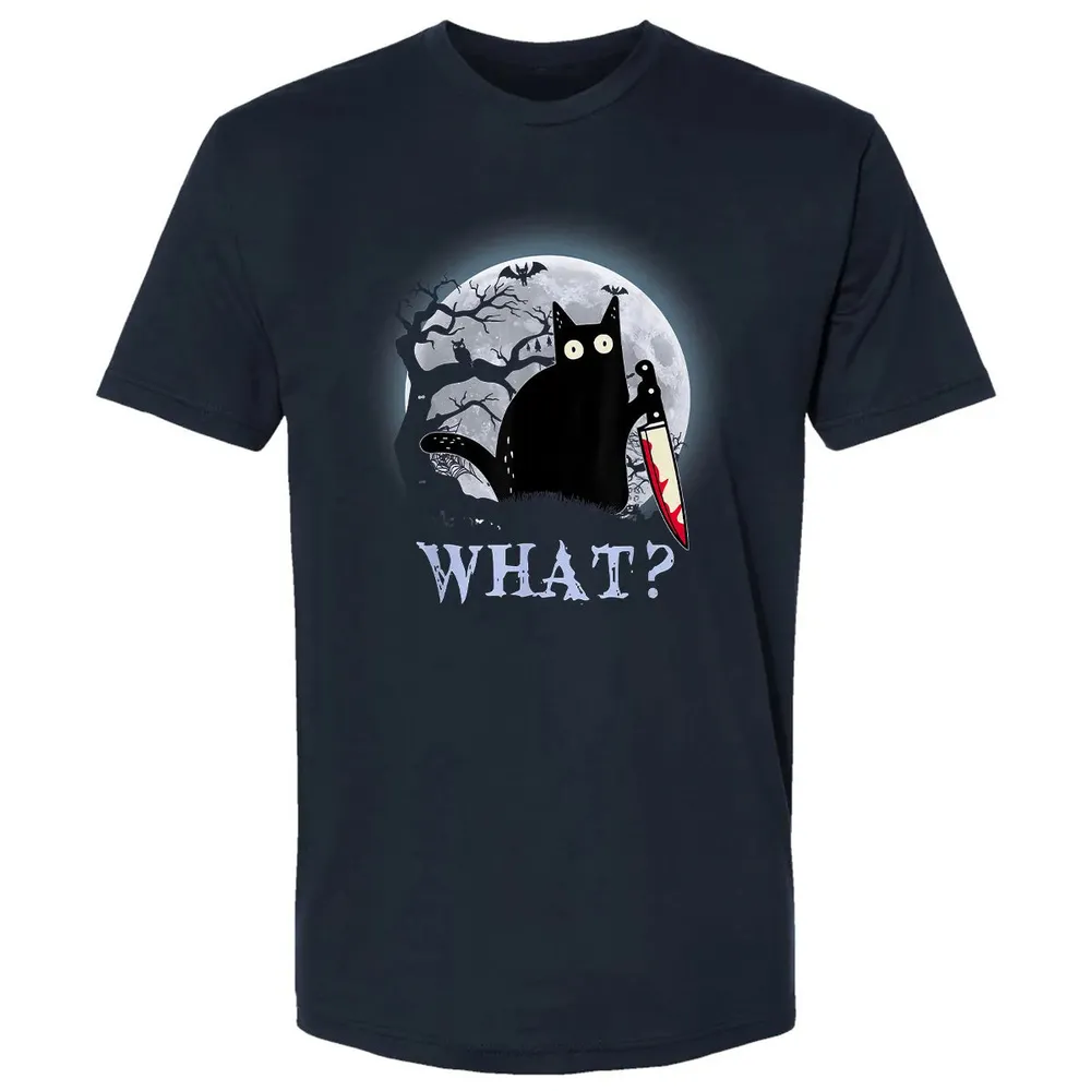 Cat What? Murderous Halloween Premium Unisex T-shirt - 2