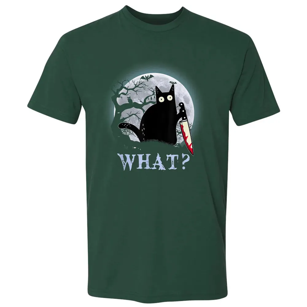 Cat What? Murderous Halloween Premium Unisex T-shirt - 12