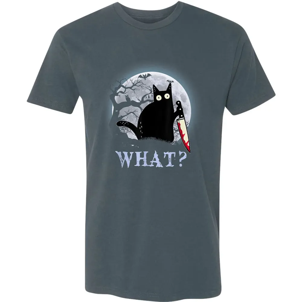 Cat What? Murderous Halloween Premium Unisex T-shirt - 14