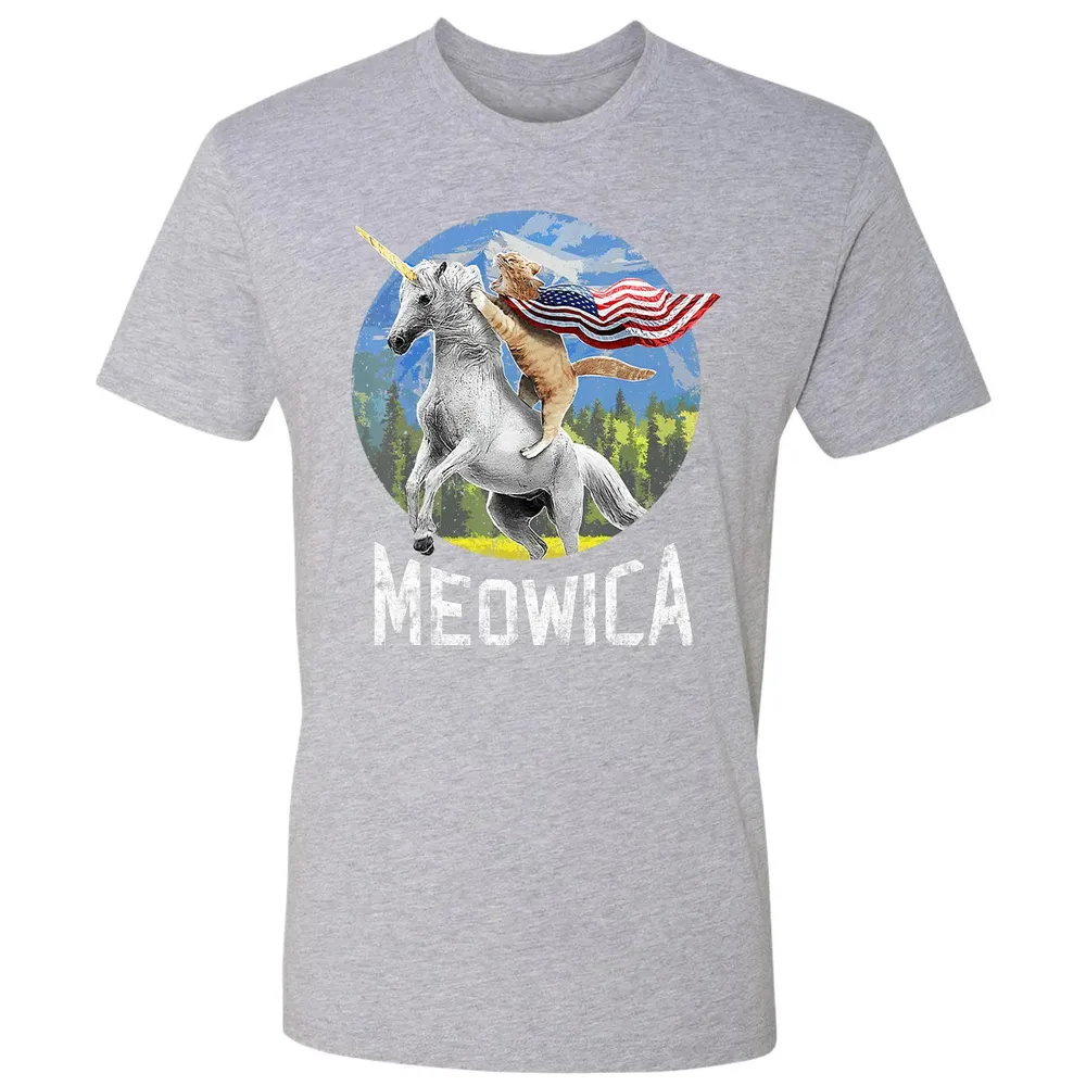 Meowica Unicorn Cat American Flag Patriotic 4th of July Kids Premium Unisex T-shirt - 9