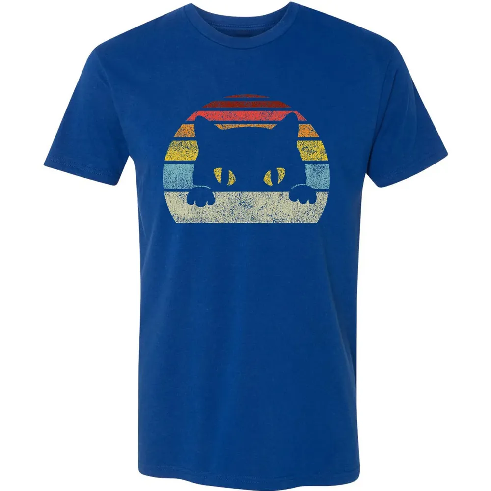 Vintage Black Cat Lover, Retro Style Cats Gift Premium Unisex T-shirt - 10