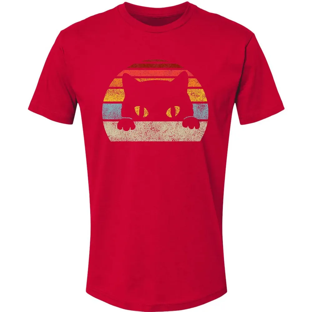 Vintage Black Cat Lover, Retro Style Cats Gift Premium Unisex T-shirt - 6