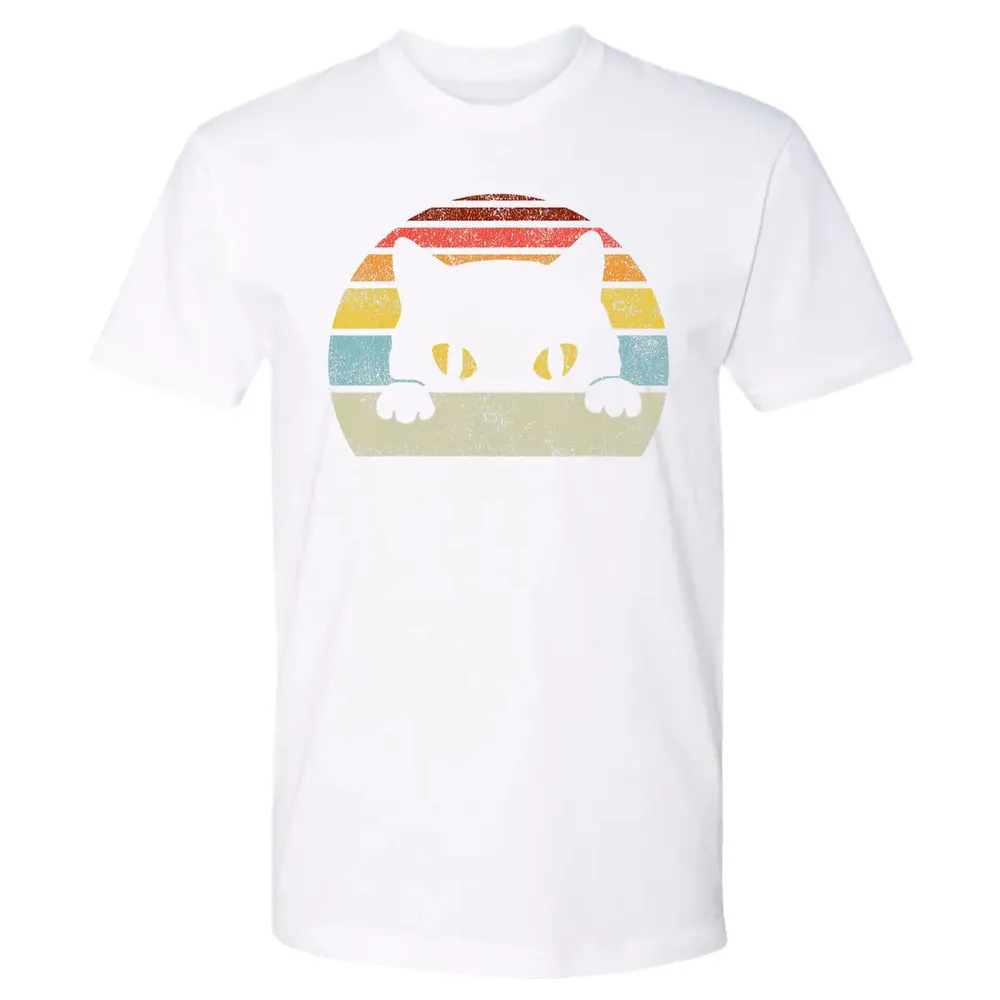 Vintage Black Cat Lover, Retro Style Cats Gift Premium Unisex T-shirt - 4