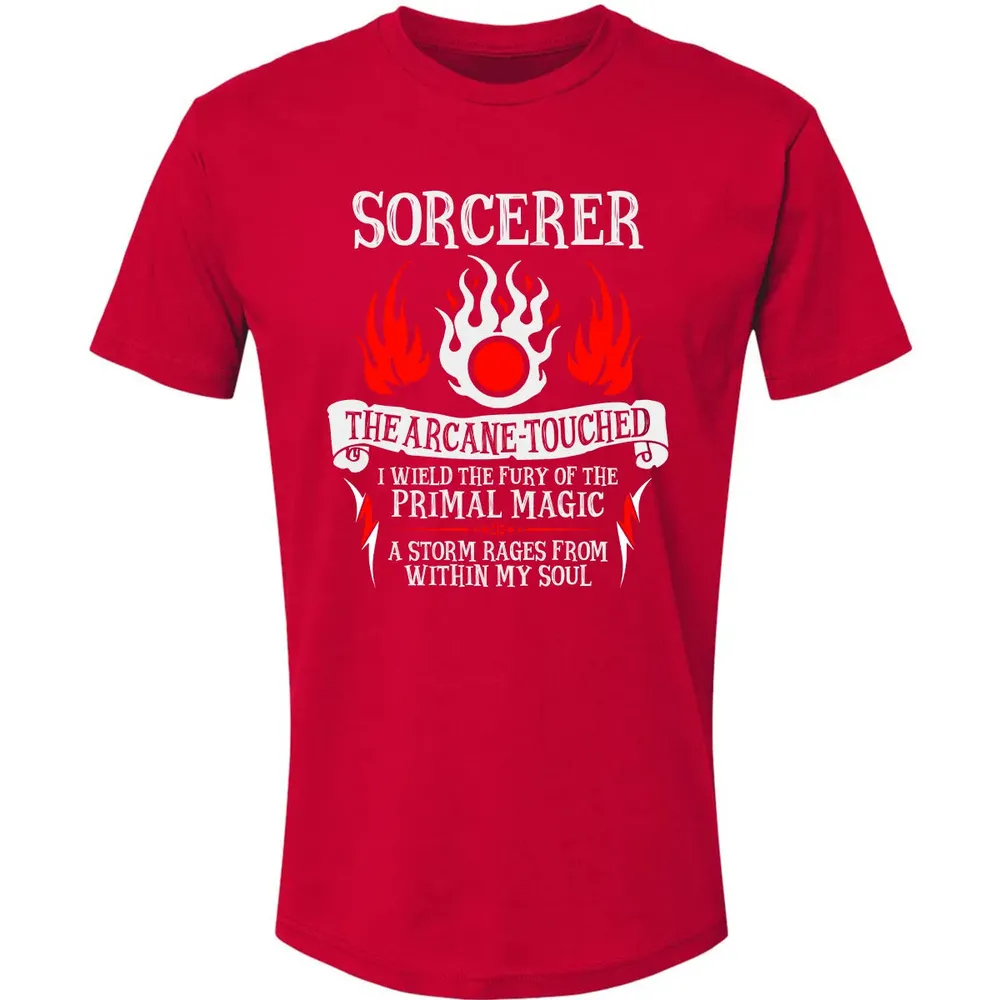 SORCERER, The Arcane Touched  (White Text) Premium Unisex T-shirt - 6